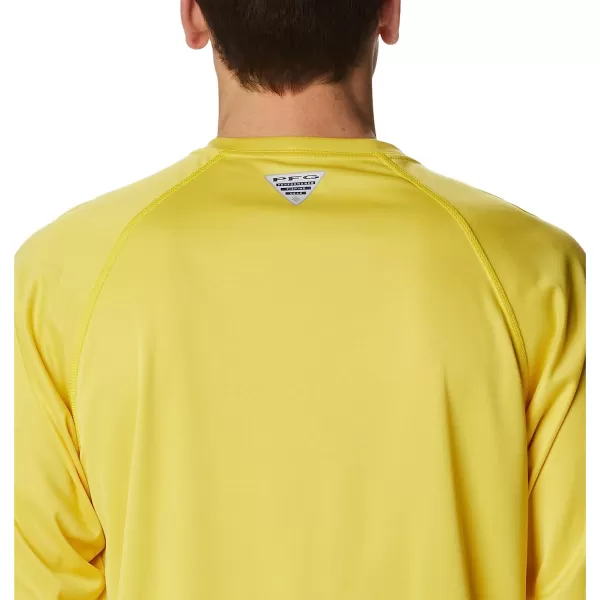 imageColumbia Mens Terminal Tackle Long Sleeve ShirtLaser Lemon HeatherCool Grey Logo