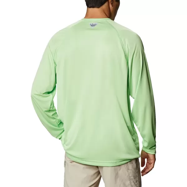 imageColumbia Mens Terminal Tackle Long Sleeve ShirtLime GlowWhite Logo