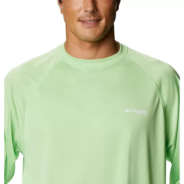 imageColumbia Mens Terminal Tackle Long Sleeve ShirtLime GlowWhite Logo