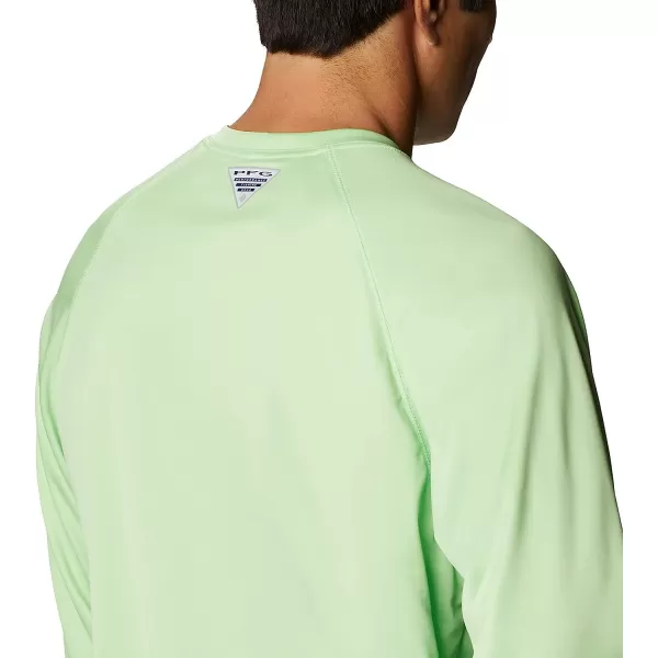 imageColumbia Mens Terminal Tackle Long Sleeve ShirtLime GlowWhite Logo