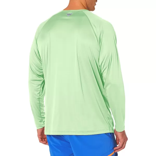 imageColumbia Mens Terminal Tackle Long Sleeve ShirtLime GlowWhite Logo