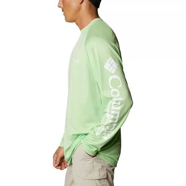 imageColumbia Mens Terminal Tackle Long Sleeve ShirtLime GlowWhite Logo
