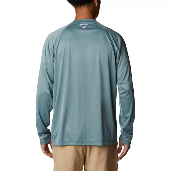 imageColumbia Mens Terminal Tackle Long Sleeve ShirtMetal HeatherLight Jade Logo