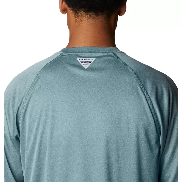 imageColumbia Mens Terminal Tackle Long Sleeve ShirtMetal HeatherLight Jade Logo