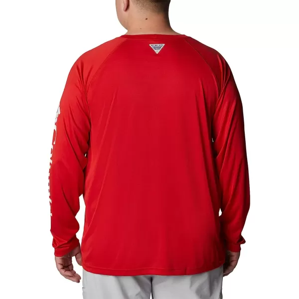 imageColumbia Mens Terminal Tackle Long Sleeve ShirtRed SparkWhite Logo