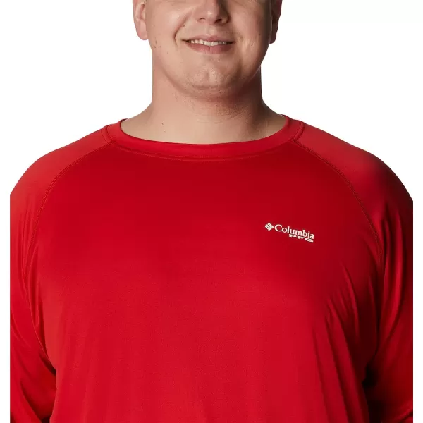 imageColumbia Mens Terminal Tackle Long Sleeve ShirtRed SparkWhite Logo