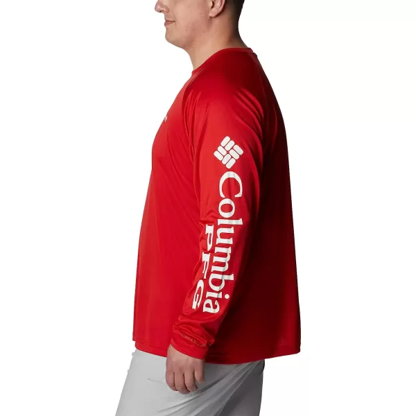imageColumbia Mens Terminal Tackle Long Sleeve ShirtRed SparkWhite Logo