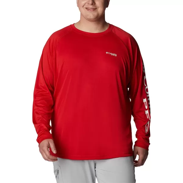 imageColumbia Mens Terminal Tackle Long Sleeve ShirtRed SparkWhite Logo