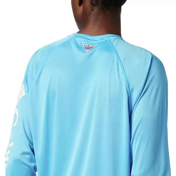 imageColumbia Mens Terminal Tackle Long Sleeve ShirtRiptideWhite Logo