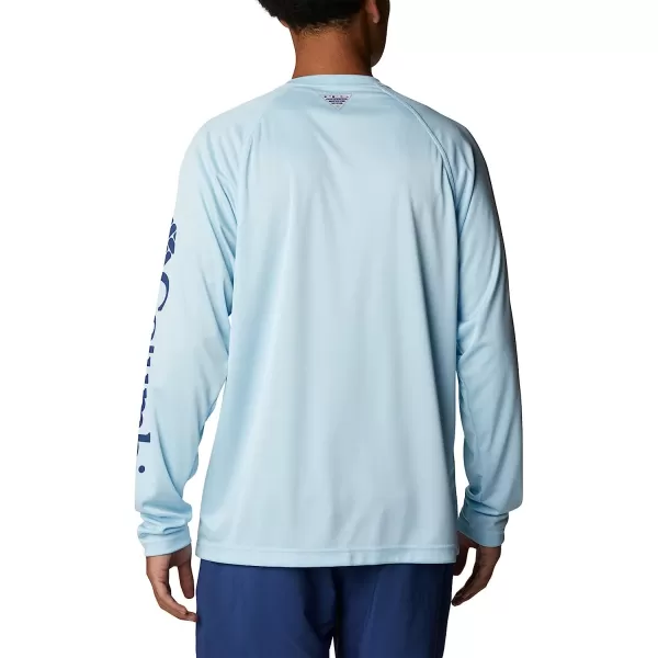 imageColumbia Mens Terminal Tackle Long Sleeve ShirtSpring Blue HeatherCarbon Logo