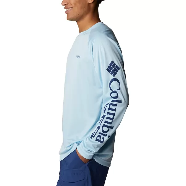 imageColumbia Mens Terminal Tackle Long Sleeve ShirtSpring Blue HeatherCarbon Logo