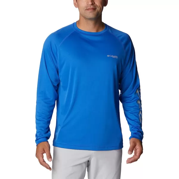 imageColumbia Mens Terminal Tackle Long Sleeve ShirtVivid BlueCool Grey Logo