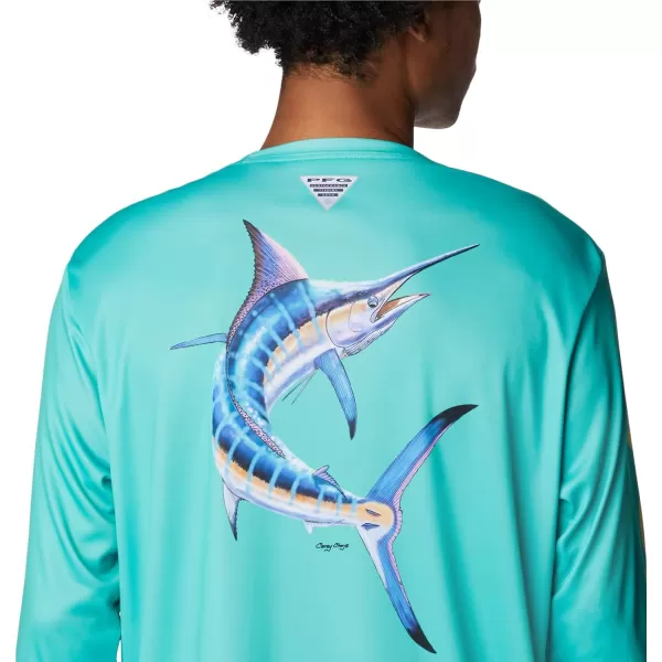 imageColumbia Mens Terminal Tackle PFG Carey Chen LsElectric TurquoiseMarlin