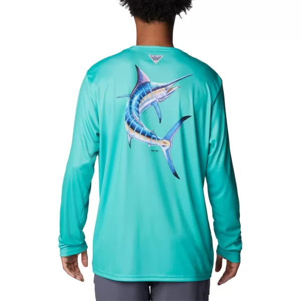 imageColumbia Mens Terminal Tackle PFG Carey Chen LsElectric TurquoiseMarlin