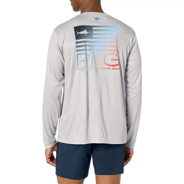 imageColumbia Mens Terminal Tackle PFG Fish Star Long SleeveCool GreyColl Navy Marlin Gradient
