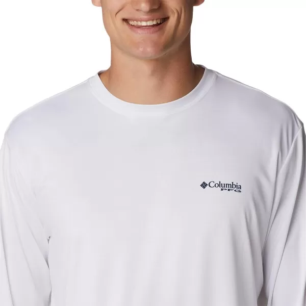 imageColumbia Mens Terminal Tackle PFG Fish Star Long SleeveWhiteColl Navy Trout Gradient