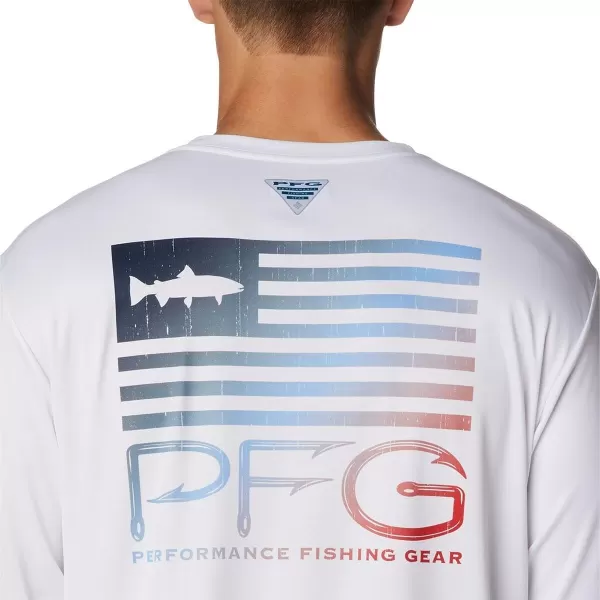 imageColumbia Mens Terminal Tackle PFG Fish Star Long SleeveWhiteColl Navy Trout Gradient
