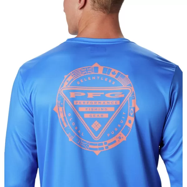 imageColumbia Mens Terminal Tackle PFG Global Compass LSVivid BlueBright Nectar