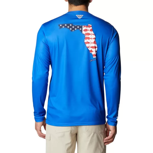 imageColumbia Mens Terminal Tackle PFG Statetriot Long SleeveBlue MacawWhite Fl