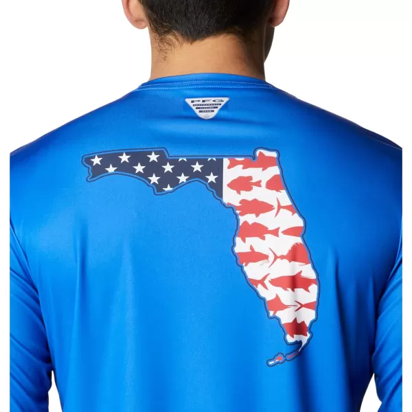 imageColumbia Mens Terminal Tackle PFG Statetriot Long SleeveBlue MacawWhite Fl