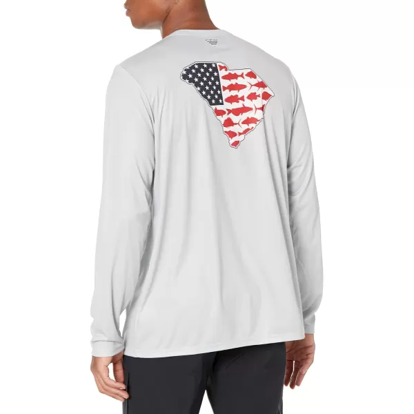 imageColumbia Mens Terminal Tackle PFG Statetriot Long SleeveCool GreyWhite Sc