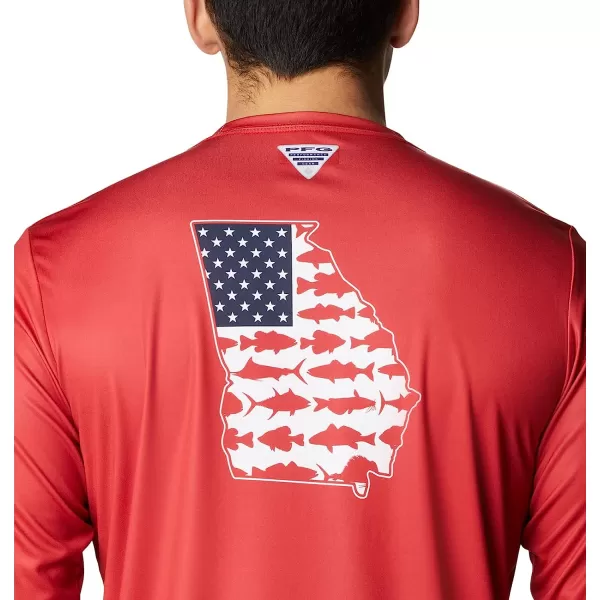imageColumbia Mens Terminal Tackle PFG Statetriot Long SleeveRed SparkWhite Ga