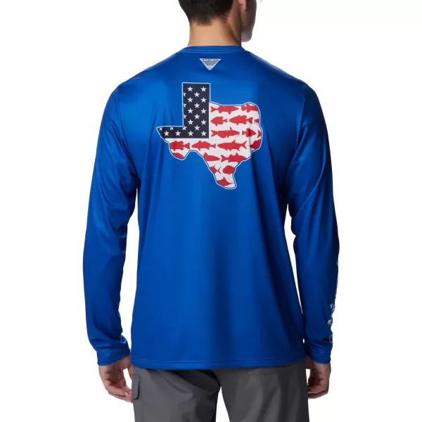 imageColumbia Mens Terminal Tackle PFG Statetriot Long SleeveVivid BlueWhite Tx
