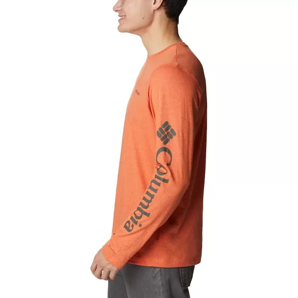 imageColumbia Mens Thistletown Hills Long Sleeve Logo TeeDesert Orange Double Dye