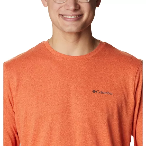 imageColumbia Mens Thistletown Hills Long Sleeve Logo TeeDesert Orange Double Dye