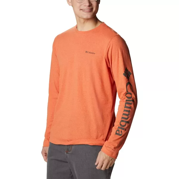 imageColumbia Mens Thistletown Hills Long Sleeve Logo TeeDesert Orange Double Dye