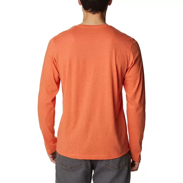 imageColumbia Mens Thistletown Hills Long Sleeve Logo TeeDesert Orange Double Dye