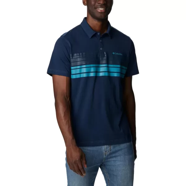 imageColumbia Mens Thistletown Hills Stripe PoloDk Mtn Heather Double Decker Stripe