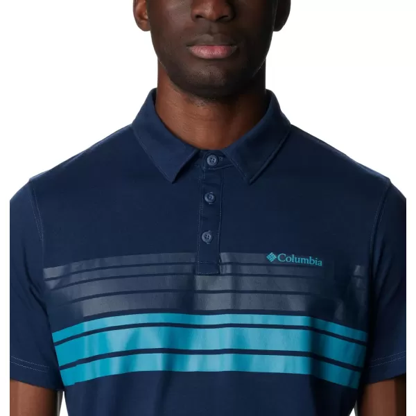 imageColumbia Mens Thistletown Hills Stripe PoloDk Mtn Heather Double Decker Stripe