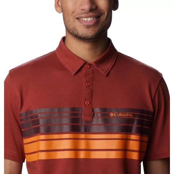 imageColumbia Mens Thistletown Hills Stripe PoloWarp Red Heather Double Decker Stripe
