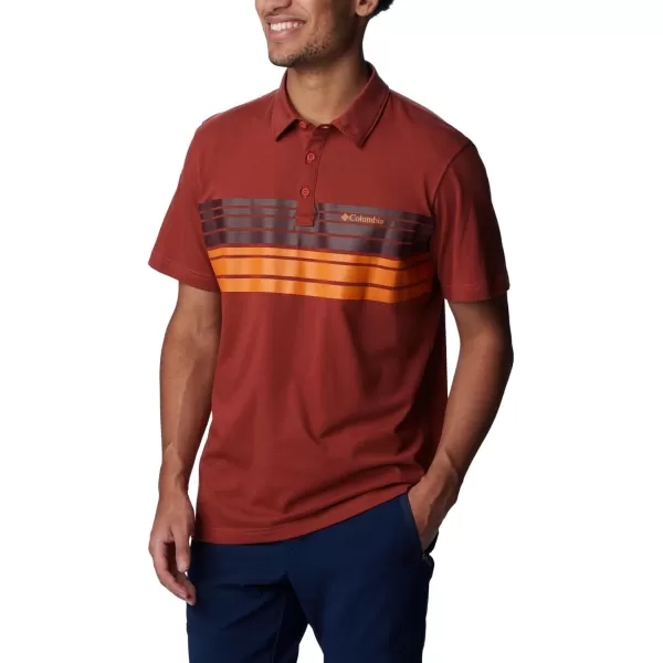 imageColumbia Mens Thistletown Hills Stripe PoloWarp Red Heather Double Decker Stripe