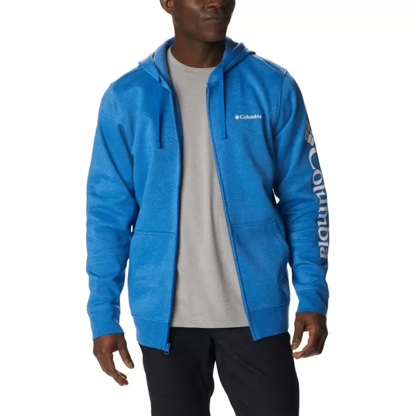 imageColumbia Mens Trek Full Zip HoodieBright Indigo HeatherCsc Sleeve Logo