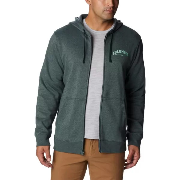 imageColumbia Mens Trek Full Zip HoodieSpruce HeatherArched Brand Logo