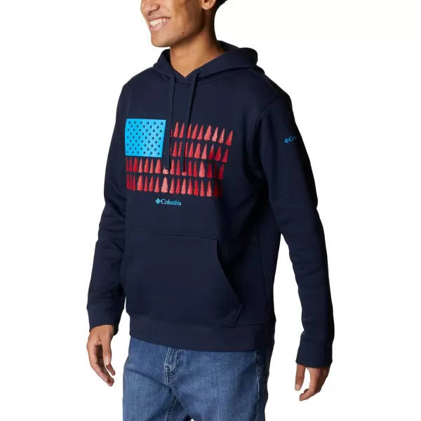 imageColumbia Mens Trek Graphic HoodieCollegiate NavyTreestriped Flag