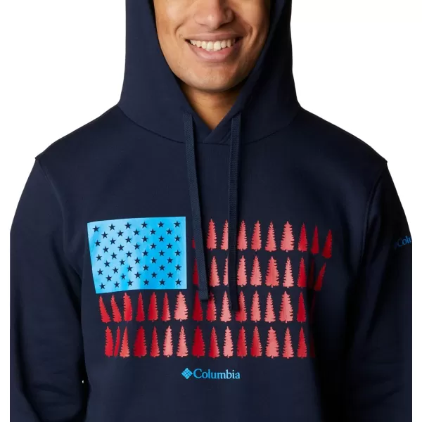 imageColumbia Mens Trek Graphic HoodieCollegiate NavyTreestriped Flag
