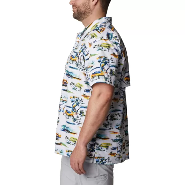 imageColumbia Mens Trollers Best Short Sleeve ShirtWhite Watercolor Island Print