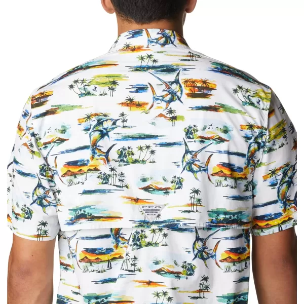 imageColumbia Mens Trollers Best Short Sleeve ShirtWhite Watercolor Island Print