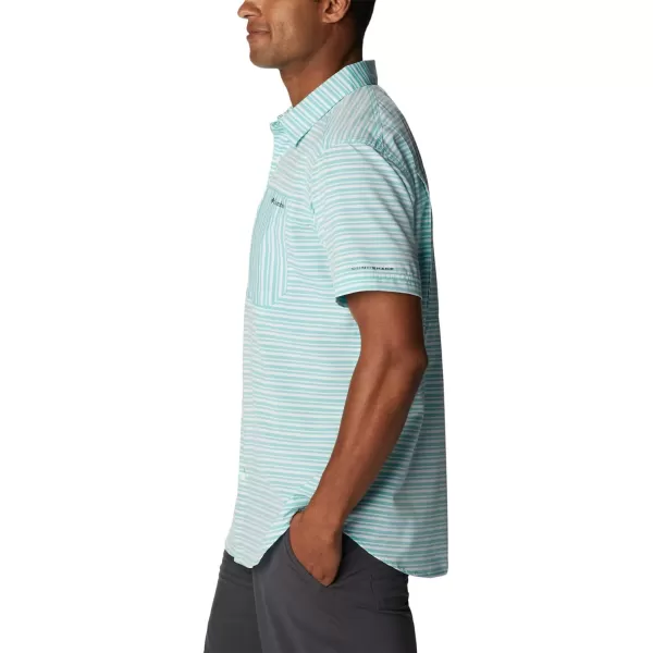imageColumbia Mens Twisted Creek Iii Short SleeveBright Aqua Basic Stripe