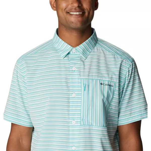 imageColumbia Mens Twisted Creek Iii Short SleeveBright Aqua Basic Stripe