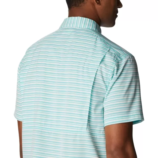 imageColumbia Mens Twisted Creek Iii Short SleeveBright Aqua Basic Stripe