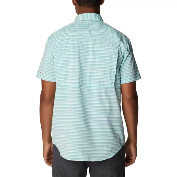 imageColumbia Mens Twisted Creek Iii Short SleeveBright Aqua Basic Stripe