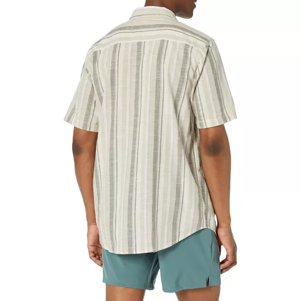 imageColumbia Mens Under Exposure Yarn Dye Short Sleeve ShirtAncient Fossil Blocky Stripe