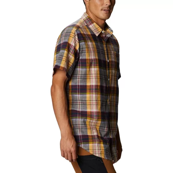 imageColumbia Mens Under Exposure Yarn Dye Short Sleeve ShirtBright Gold Madras
