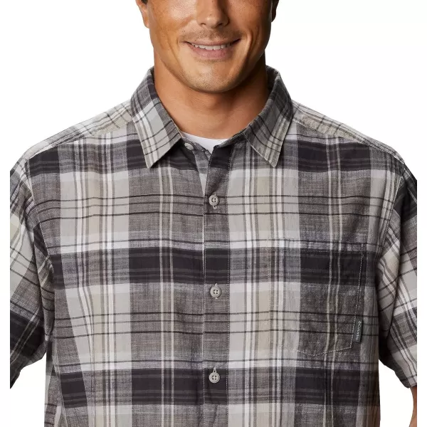 imageColumbia Mens Under Exposure Yarn Dye Short Sleeve ShirtCity Grey Madras