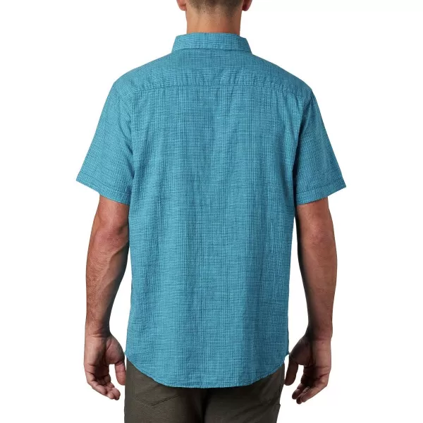 imageColumbia Mens Under Exposure Yarn Dye Short Sleeve ShirtClear Water Plaid