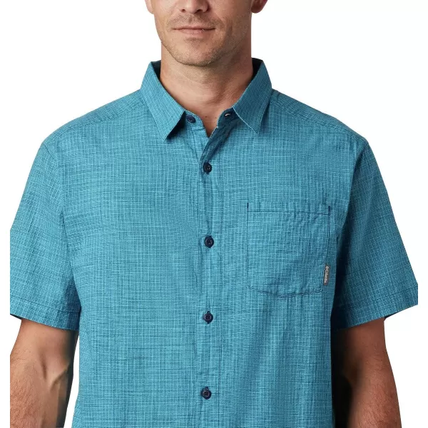 imageColumbia Mens Under Exposure Yarn Dye Short Sleeve ShirtClear Water Plaid